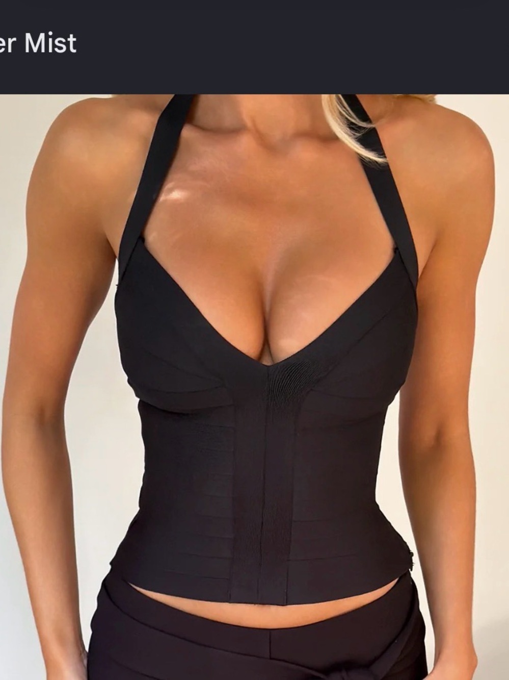 Tiger Mist Sydel Bandage Halter Top Black XS